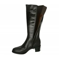Bota De Piesanto De Caña Y Pala Lisa Con Ancho De Pierna Intermedio De 41 Cm, Tacon De Base Ancha Y Planta Extraible