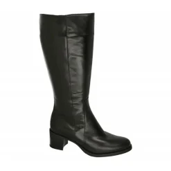 Bota De Piesanto De Caña Y Pala Lisa Con Ancho De Pierna Intermedio De 41 Cm, Tacon De Base Ancha Y Planta Extraible