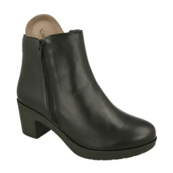 Botin De Comfort Class Con Cremallera Y Pala Lisa. Piso Bloque Tacon Confortable Y Planta De Descanso Extraible