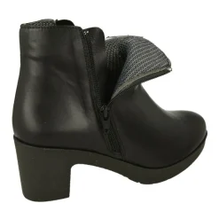 Botin De Comfort Class Con Cremallera Y Pala Lisa. Piso Bloque Tacon Confortable Y Planta De Descanso Extraible