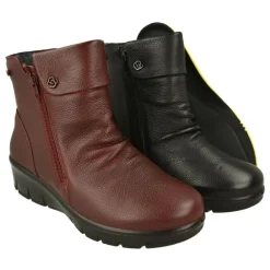 Botin De G Comfort Con Cremallera Lateral Y Pala Fruncida Con Cuna De Poliuretano Y Planta De Descanso Extraible