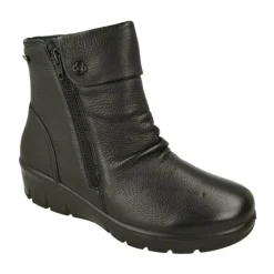 Botin De G Comfort Con Cremallera Lateral Y Pala Fruncida Con Cuna De Poliuretano Y Planta De Descanso Extraible