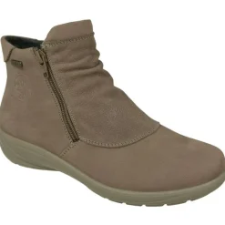 Botin De G Comfort De Piel Lisa Impermeable Con Doble Cremallera, Planta De Descanso Extraible Y Piso De Poliuretano