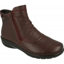 Botin De G Comfort De Piel Lisa Impermeable Con Doble Cremallera, Planta De Descanso Extraible Y Piso De Poliuretano