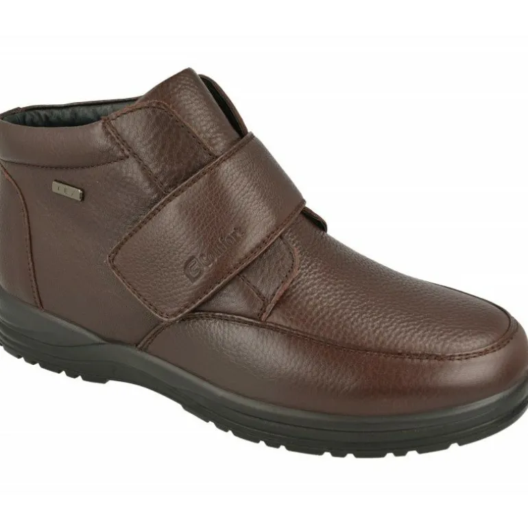Botin De G Comfort En Piel Grabada Con Membrana Impermeable, Piso De Caucho Y Horma De Ancho Especial Con Planta Extraible