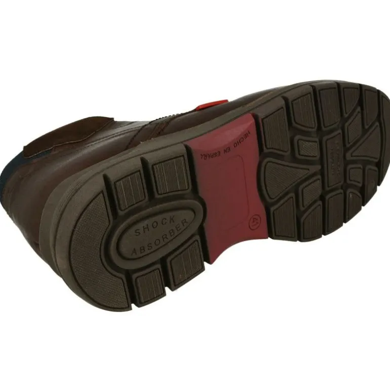 Botin De Tolino Acordonado De Pala Lisa Con Piel Engrasada Y Piso De Caucho Flexible Con Planta Anatomica Extraible