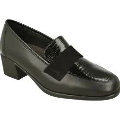 Mocasin De Doctor Cutillas Con Banda Nobuck Y Pala Coco Contrastada. Piso De Goma Con Tacon De Bloque Y Planta Extraible