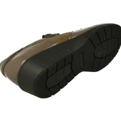Mocasin Del Doctor Cutillas Con Ajuste Por Cremallera, Piel Combinada Nobuck Y Charol Con Tachas, Planta De Descanso Extraible