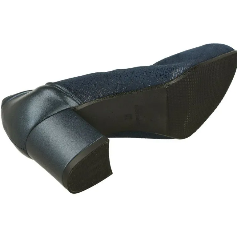 Salón De Rico En Pala Lisa Y Piel Grabada Elastica, Escote Redondo Con Elastico Al Hueco Y Tacon Forrada De 5 Cm
