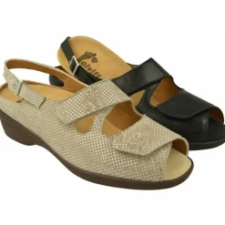 Sandalia De Alviflex En Piel Grabado Con Doble Velcro Ajustable En Ancho 14 Y Planta Movible