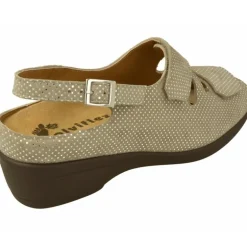Sandalia De Alviflex En Piel Grabado Con Doble Velcro Ajustable En Ancho 14 Y Planta Movible
