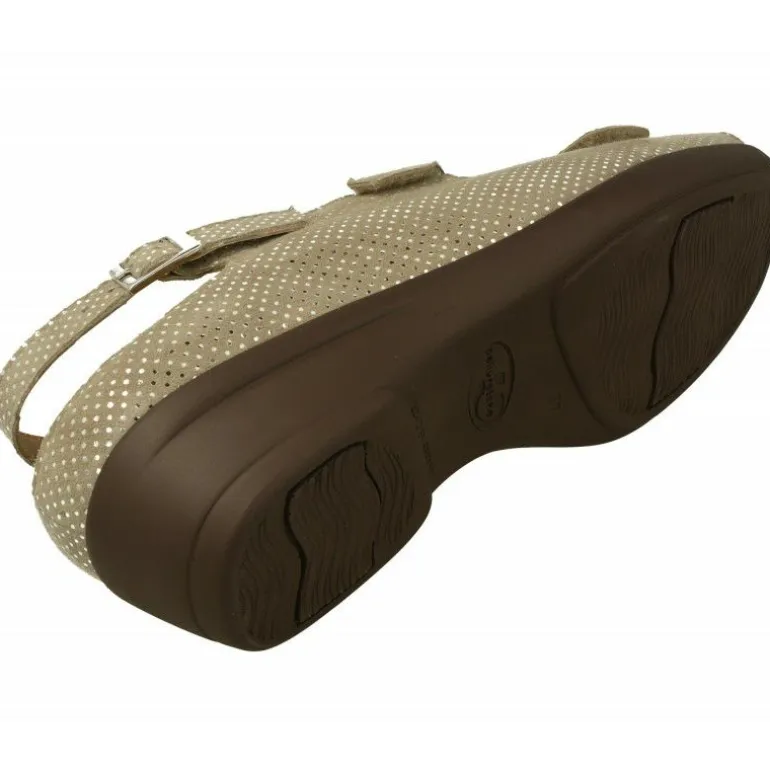 Sandalia De Alviflex En Piel Grabado Con Doble Velcro Ajustable En Ancho 14 Y Planta Movible