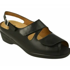 Sandalia De Alviflex En Piel Grabado Con Doble Velcro Ajustable En Ancho 14 Y Planta Movible
