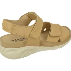 Sandalia De Baerchi Con Doble Tira De Velcro Ajustable En Piel Vacuna, Planta Anatomica Extraible Y Piso De Poliuretano