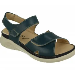 Sandalia De Baerchi Con Doble Tira De Velcro Ajustable En Piel Vacuna, Planta Anatomica Extraible Y Piso De Poliuretano