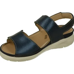 Sandalia De Baerchi Con Doble Tira De Velcro Ajustable En Piel Vacuna Y Piso De Poliuretano Con Planta Extraible
