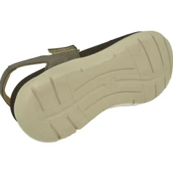 Sandalia De Baerchi Con Doble Tira De Velcro Ajustable En Piel Vacuna Y Piso De Poliuretano Con Planta Extraible