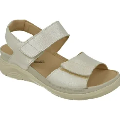 Sandalia De Baerchi Con Doble Tira De Velcro Ajustable En Piel Vacuna Y Piso De Poliuretano Con Planta Extraible
