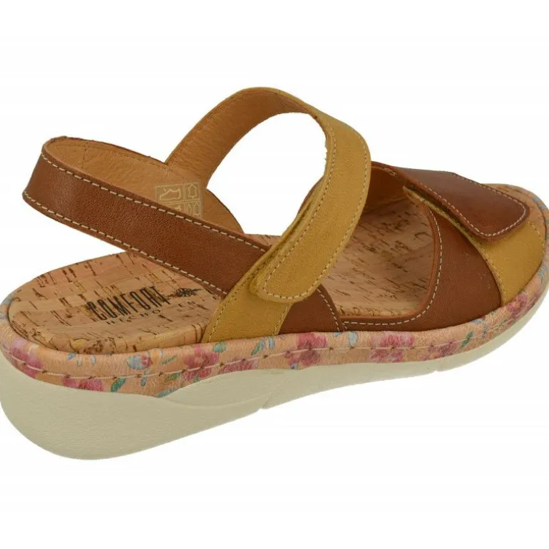 Sandalia De Comfort Class Con Tiras De Velcro Combinadas, Planta Anatomica Extraible Y Piso De Poliuretano