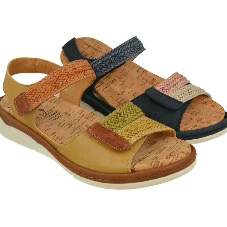 Sandalia De Comfort Class Con Tiras Trenzadas Combinadas Con Nobuck De Ajuste De Velcro Y Planta De Descanso Extraible