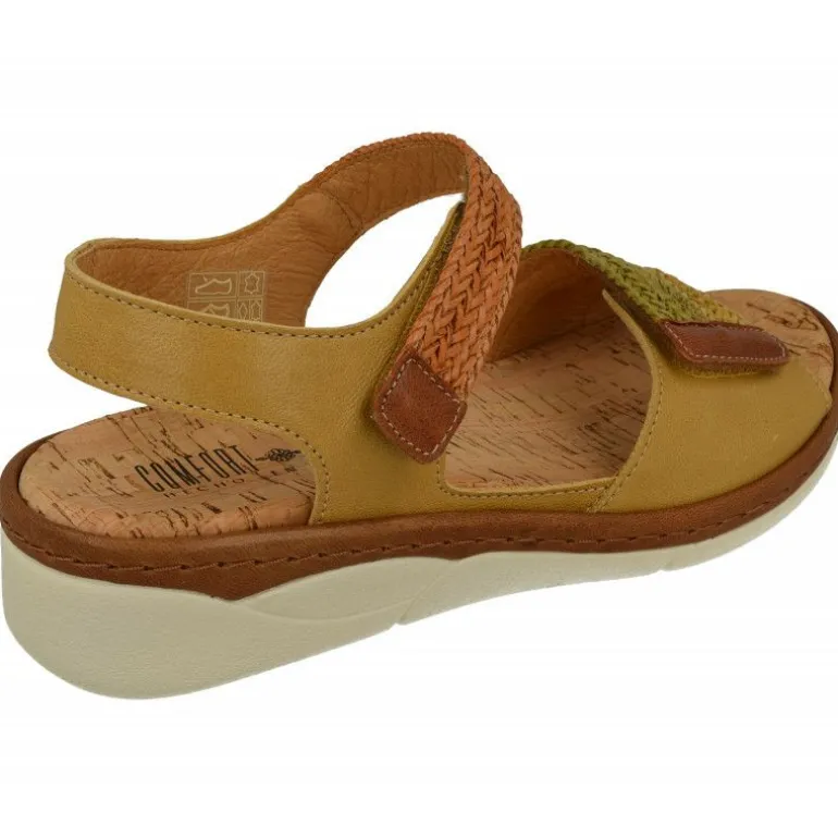 Sandalia De Comfort Class Con Tiras Trenzadas Combinadas Con Nobuck De Ajuste De Velcro Y Planta De Descanso Extraible