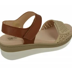 Sandalia De Comfort Class De Pala Picada Con Doble Ajuste Velcro Combinada Con Planta De Descanso Extraible