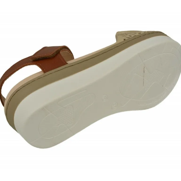 Sandalia De Comfort Class De Pala Picada Con Doble Ajuste Velcro Combinada Con Planta De Descanso Extraible