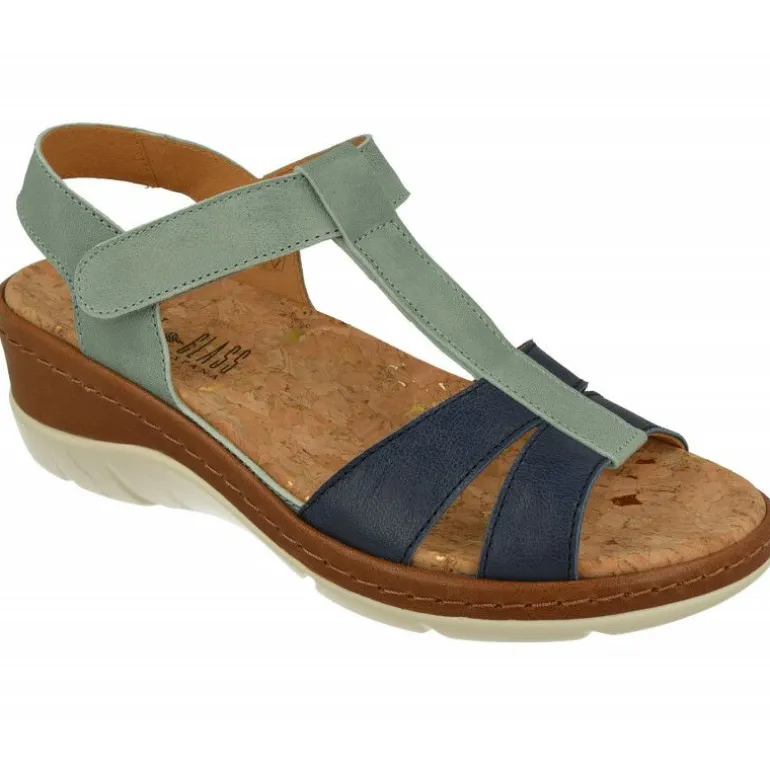Sandalia De Comfort Class De Tiras Cruzadas Combinadas, Planta Anatomica Extraible Y Cuna De Poliuretano Forrada Cuero
