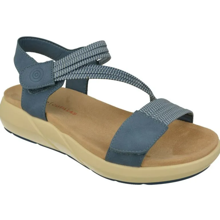 Sandalia De Doctor Cutillas Con Tiras De Tejido Elastico Y Doble Ajuste De Velcro, Planta Anatomica Y Piso De Amortiguacion