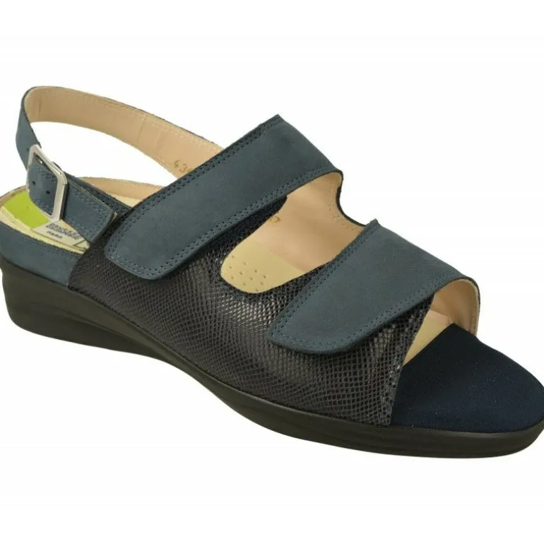 Sandalia De Drucker Con Doble Velcro En Pala Con Horma De Ancho 14 Y Piso Y Planta De Descanso Movible