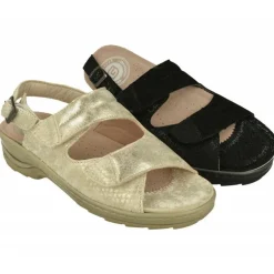 Sandalia De G Comfort De Doble Tira De Velcro Con Licra Elastica Adaptable, Planta De Descanso Extraible Y Piso De Caucho