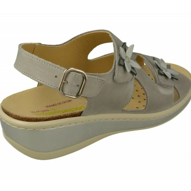 Sandalia Del Doctor Cutillas Con Doble Velcro Y Flor En Pala Con Piso De Descanso Y Palnta Anatomica Extraible