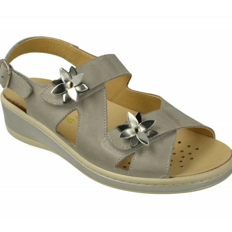 Sandalia Del Doctor Cutillas Con Doble Velcro Y Flor En Pala Con Piso De Descanso Y Palnta Anatomica Extraible