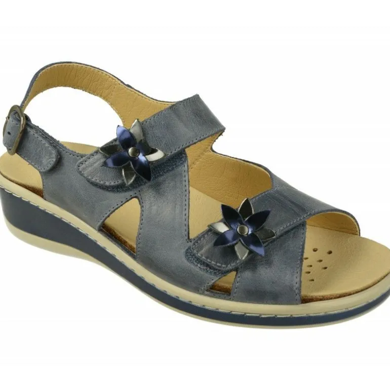 Sandalia Del Doctor Cutillas Con Doble Velcro Y Flor En Pala Con Piso De Descanso Y Palnta Anatomica Extraible