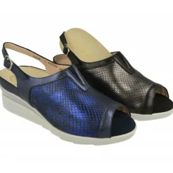 Sandalia De Piel Y Pala Elastica De Drucker Calzapedic, Plantilla Movible, Ancho 13