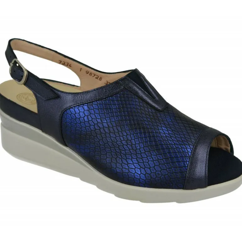Sandalia De Piel Y Pala Elastica De Drucker Calzapedic, Plantilla Movible, Ancho 13