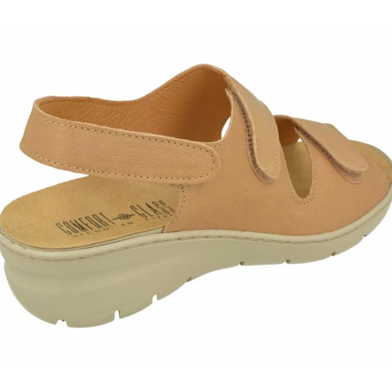 Sandalia De Triple Velcro De Comfort Class Con Piso Aligerado Combinada En Charol Y Grabado Con Planta De Descanso