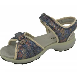 Sandalia De Wesland Antes Romika Con Doble Velcro Ajustable En Piel Estampada Pico De Caucho Y Planta Anatomica De Descanso