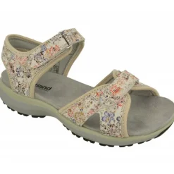 Sandalia De Wesland Antes Romika Con Doble Velcro Ajustable En Piel Estampada Pico De Caucho Y Planta Anatomica De Descanso