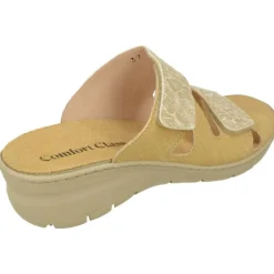 Sandalia Zueco De Comfort Class Combinado Piel Lisa Y Grabada Con Planta De Descanso Y Suela Aligerada