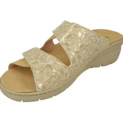 Sandalia Zueco De Comfort Class Combinado Piel Lisa Y Grabada Con Planta De Descanso Y Suela Aligerada