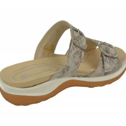 Sandalia Zueco De G Comfort De Doble Tira Ajustable En Piel Estampada, Planta Anatomica Extraible Y Piso De Caucho
