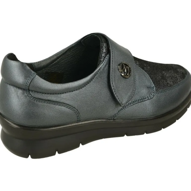 Velcro De G-Comfort En Piel Metalizada Con Pala Estampada De Licra Adaptable Con Piso Bajo De Cuna Ligera De Poliuretano.