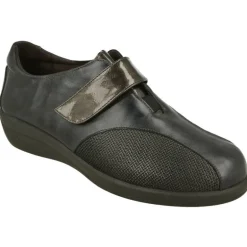 Velcro Del Doctor Cutillas Combinado En Piel Metal Y Grabado. Horma De Ancho 13 Con Planta Extraible Y Piso De Cuna De Caucho