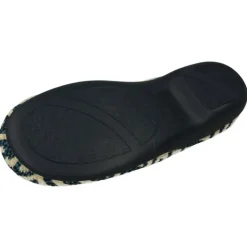 Zapatilla Chinela De Garzon De Pano, Laberinto Estampado, Planta De Descanso Movible Y Piso De Caucho