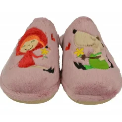 Zapatilla Chinela De Garzon En Pano Dacha Con Estampado Caperucita Y Piso Microporoso