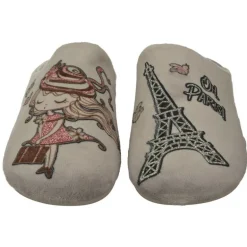 Zapatilla Chinela De Garzon En Pano De Dacha Estampado Con Planta Anatomica Extraible Y Piso De Caucho