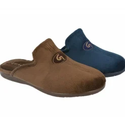 Zapatilla Chinela De Garzon En Tejido Confortable De Dacha Con Suela De Caucho Y Horma De Ancho Especial