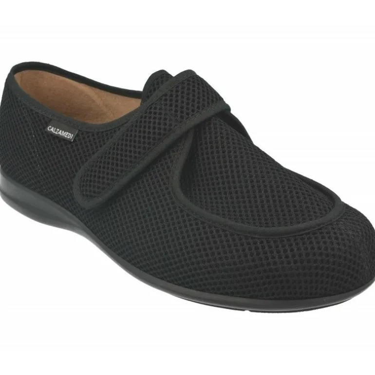 Zapatilla Velcro De Calzamedi Con Piso De Caucho En Tejido Elastico Especial Pies Diabéticos Ancho 15