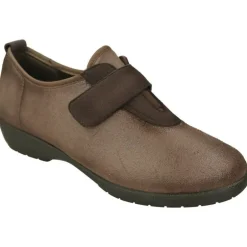 Zapatilla Velcro De Doctor Cutillas En Antelina Adaptable Y Piso De Caucho, Horma De Ancho Especial
